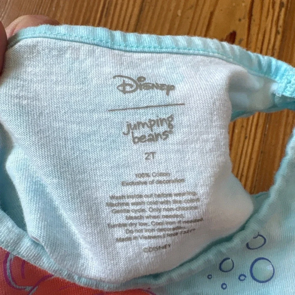 Disney Jumping Beans Little Mermaid Ariel Dress Blue Tie Dye Flutter SIZE 2T